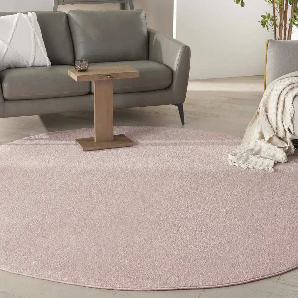 8' X 8' Pink Round Non Skid Indoor Outdoor Area Rug - Homeroots - Flyclothing LLC