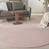 8' X 8' Pink Round Non Skid Indoor Outdoor Area Rug - Homeroots - Flyclothing LLC