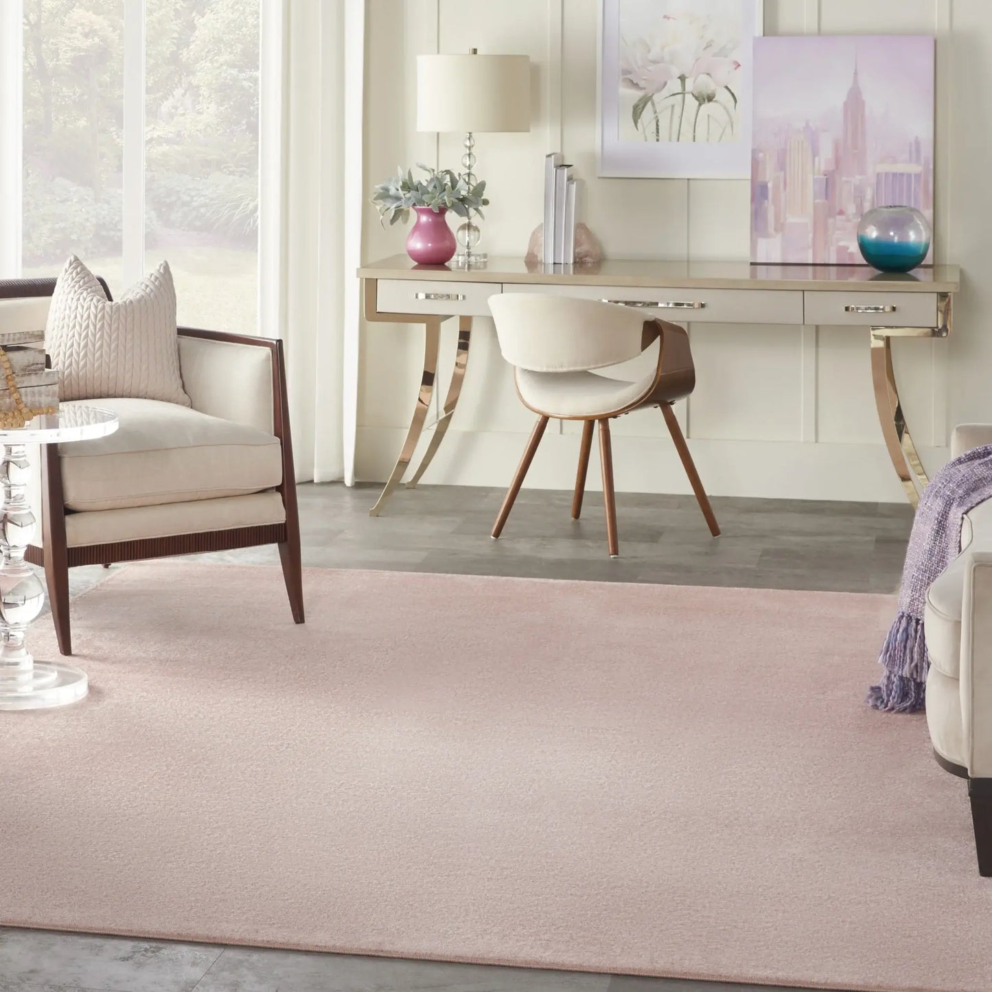 8' X 10' Pink Non Skid Indoor Outdoor Area Rug - Homeroots - Flyclothing LLC