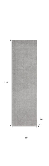 2' X 8' Silver Grey Non Skid Indoor Outdoor Runner Rug - Homeroots - Flyclothing LLC