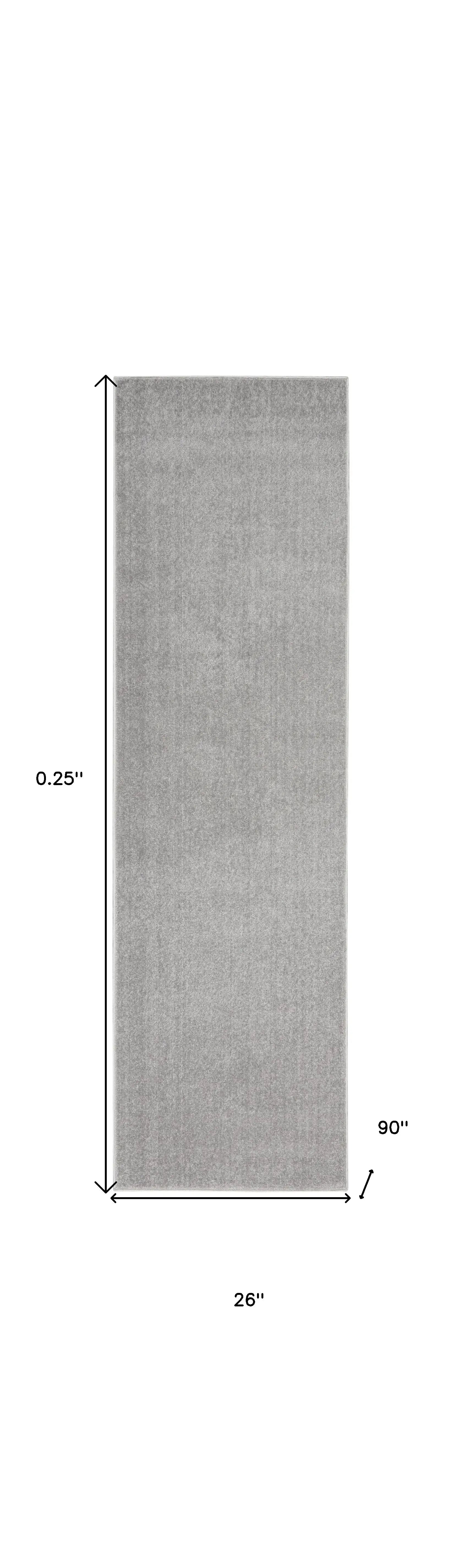 2' X 8' Silver Grey Non Skid Indoor Outdoor Runner Rug - Homeroots - Flyclothing LLC