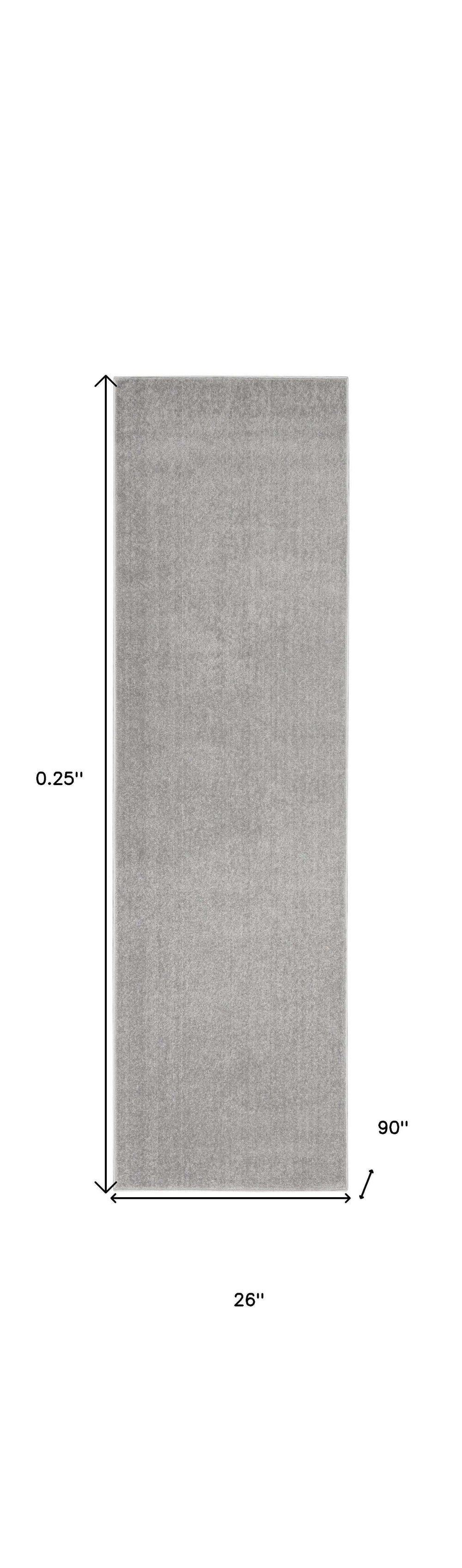 2' X 8' Silver Grey Non Skid Indoor Outdoor Runner Rug - Homeroots - Flyclothing LLC