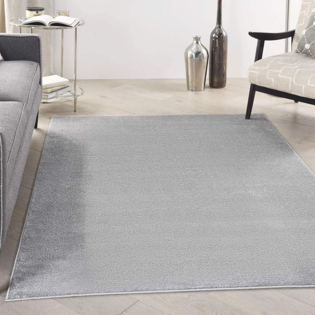 4' X 6' Silver Grey Non Skid Indoor Outdoor Area Rug - Homeroots - Flyclothing LLC