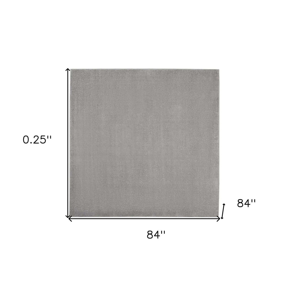 7' X 7' Silver Grey Square Non Skid Indoor Outdoor Area Rug - Homeroots - Flyclothing LLC