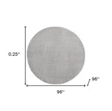 8' X 8' Silver Grey Round Non Skid Indoor Outdoor Area Rug - Homeroots - Flyclothing LLC