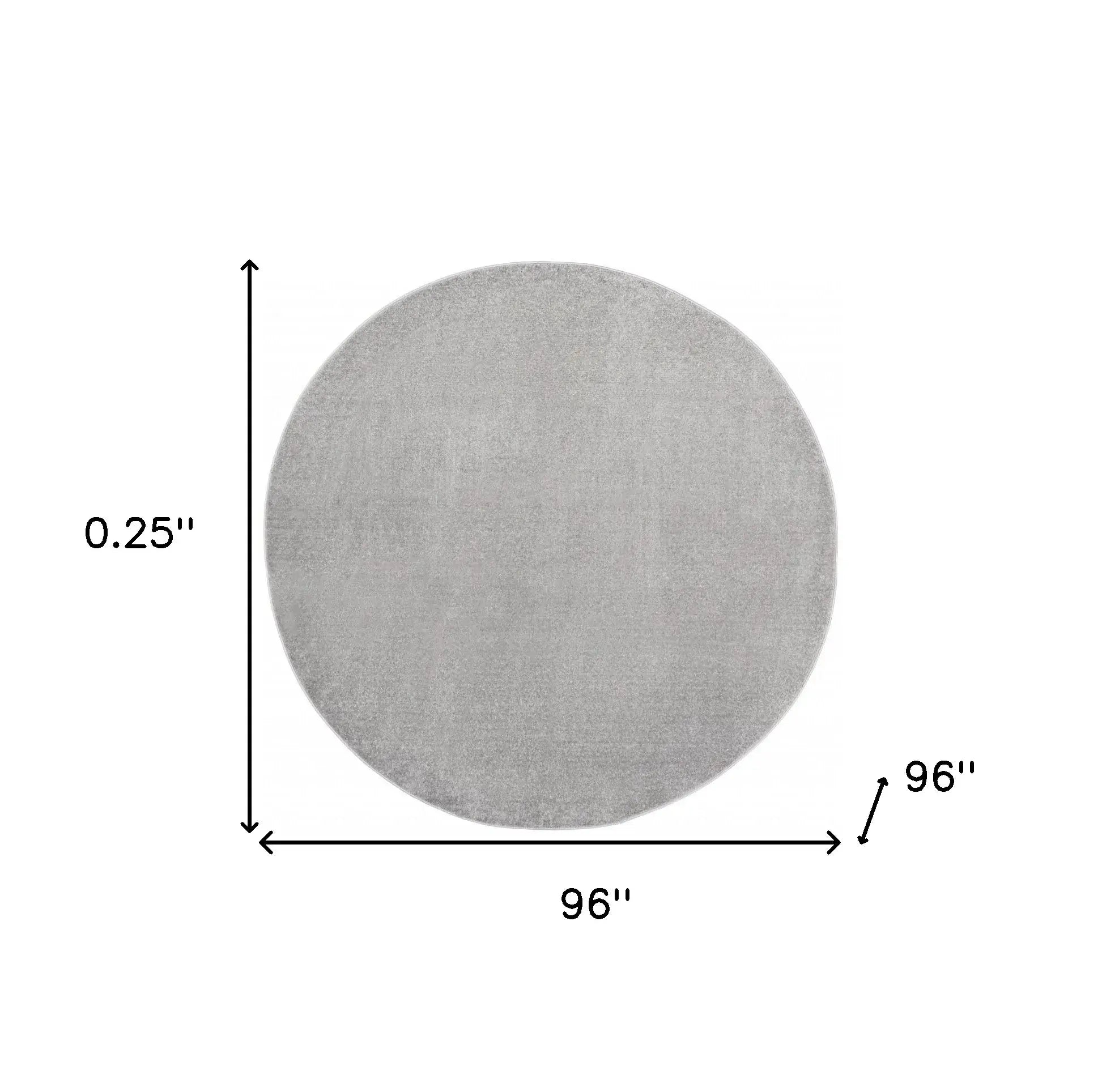 8' X 8' Silver Grey Round Non Skid Indoor Outdoor Area Rug - Homeroots - Flyclothing LLC