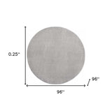 8' X 8' Silver Grey Round Non Skid Indoor Outdoor Area Rug - Homeroots - Flyclothing LLC
