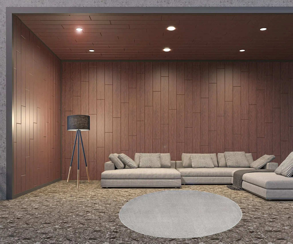 8' X 8' Silver Grey Round Non Skid Indoor Outdoor Area Rug - Homeroots - Flyclothing LLC