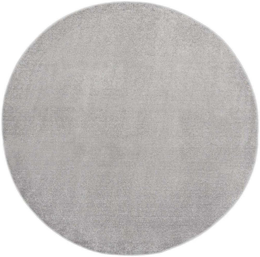 8' X 8' Silver Grey Round Non Skid Indoor Outdoor Area Rug - Homeroots - Flyclothing LLC