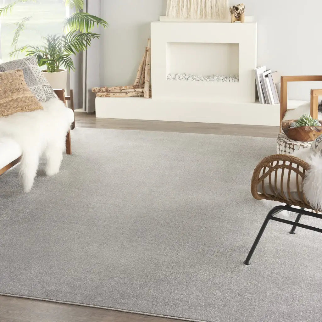8' X 10' Silver Grey Non Skid Indoor Outdoor Area Rug - Homeroots - Flyclothing LLC