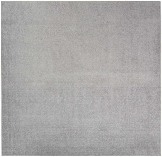 9' X 9' Silver Grey Square Non Skid Indoor Outdoor Area Rug - Homeroots - Flyclothing LLC