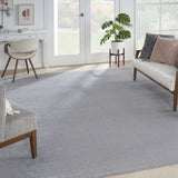 9' X 12' Silver Grey Non Skid Indoor Outdoor Area Rug - Homeroots - Flyclothing LLC