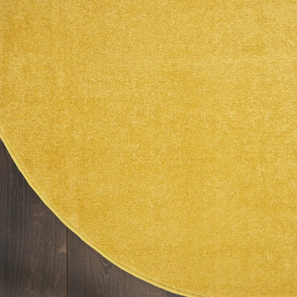 8' X 8' Yellow Round Non Skid Indoor Outdoor Area Rug - Homeroots - Flyclothing LLC
