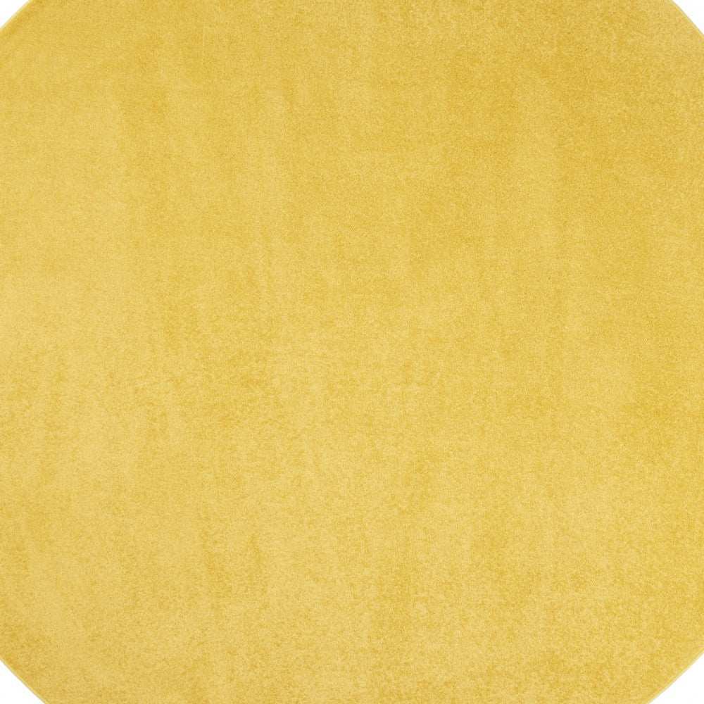 8' X 8' Yellow Round Non Skid Indoor Outdoor Area Rug - Homeroots - Flyclothing LLC