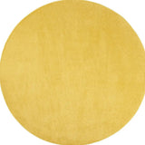 8' X 8' Yellow Round Non Skid Indoor Outdoor Area Rug - Homeroots