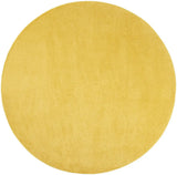 8' X 8' Yellow Round Non Skid Indoor Outdoor Area Rug - Homeroots - Flyclothing LLC