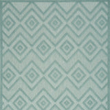 5' X 7' Aqua And Teal Argyle Indoor Outdoor Area Rug