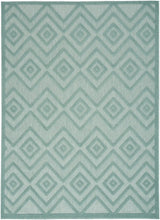 6' X 9' Aqua And Teal Argyle Indoor Outdoor Area Rug - Homeroots - Flyclothing LLC