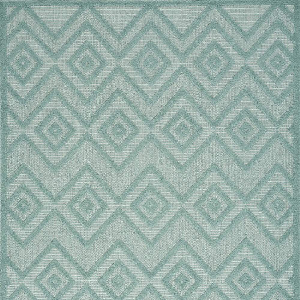 6' X 9' Aqua And Teal Argyle Indoor Outdoor Area Rug - Homeroots - Flyclothing LLC
