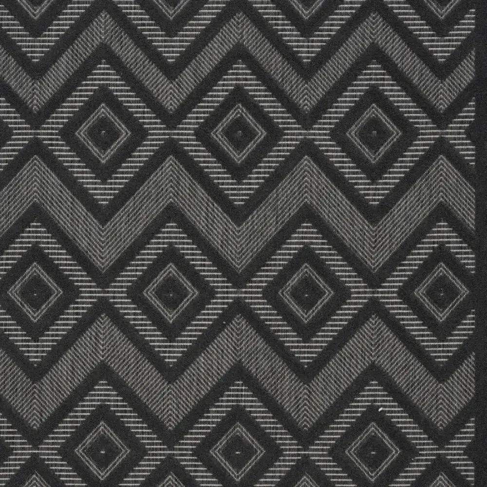 5' X 7' Charcoal Black Argyle Indoor Outdoor Area Rug - Homeroots - Flyclothing LLC