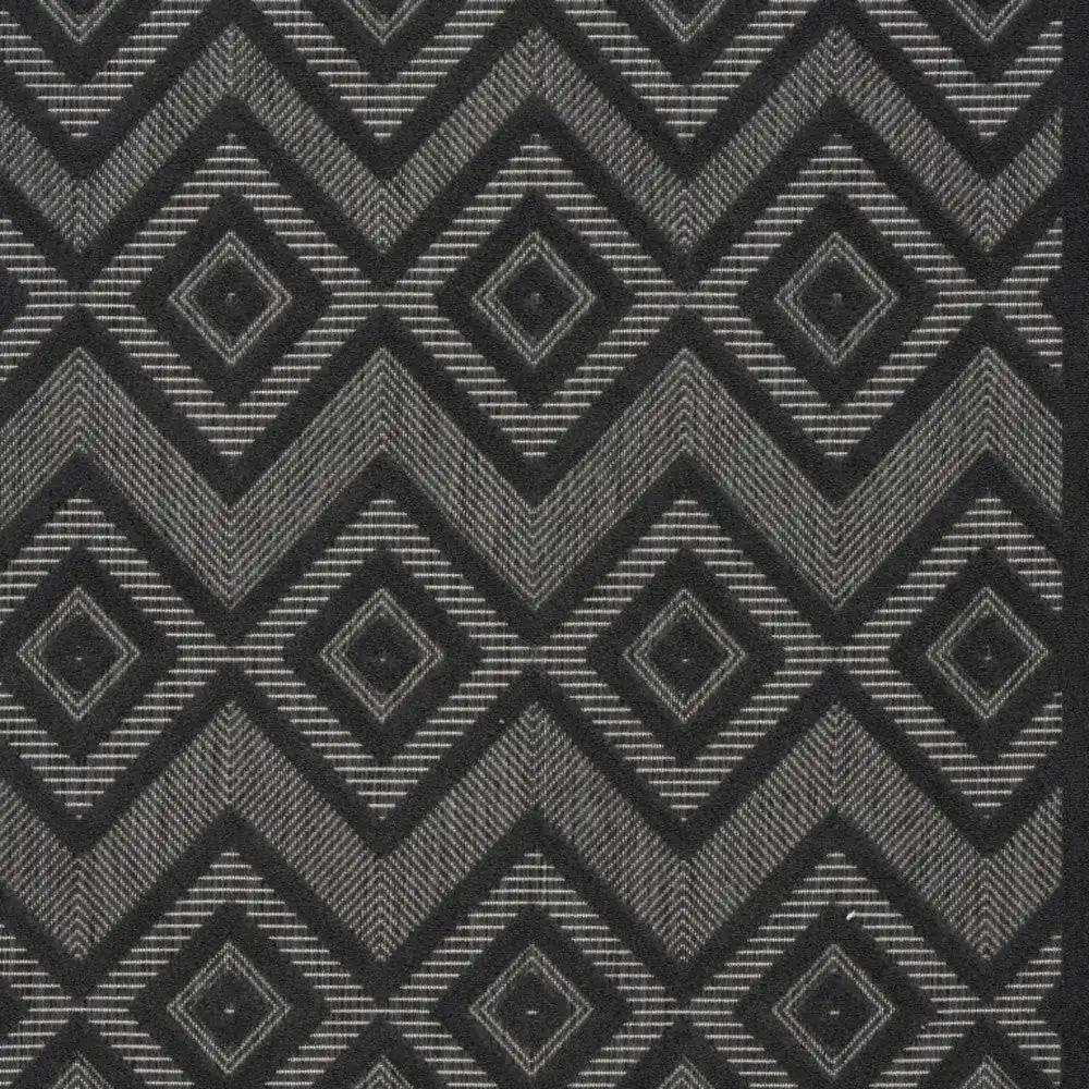5' X 7' Charcoal Black Argyle Indoor Outdoor Area Rug - Homeroots - Flyclothing LLC