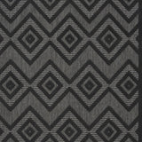 5' X 7' Charcoal Black Argyle Indoor Outdoor Area Rug