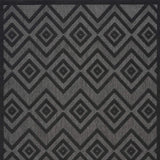 5' X 7' Charcoal Black Argyle Indoor Outdoor Area Rug - Homeroots - Flyclothing LLC