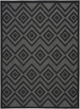 6' X 9' Charcoal Black Argyle Indoor Outdoor Area Rug - Homeroots - Flyclothing LLC
