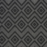 6' X 9' Charcoal Black Argyle Indoor Outdoor Area Rug - Homeroots - Flyclothing LLC