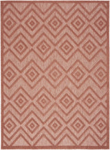 5' X 7' Coral Orange Argyle Indoor Outdoor Area Rug - Homeroots - Flyclothing LLC