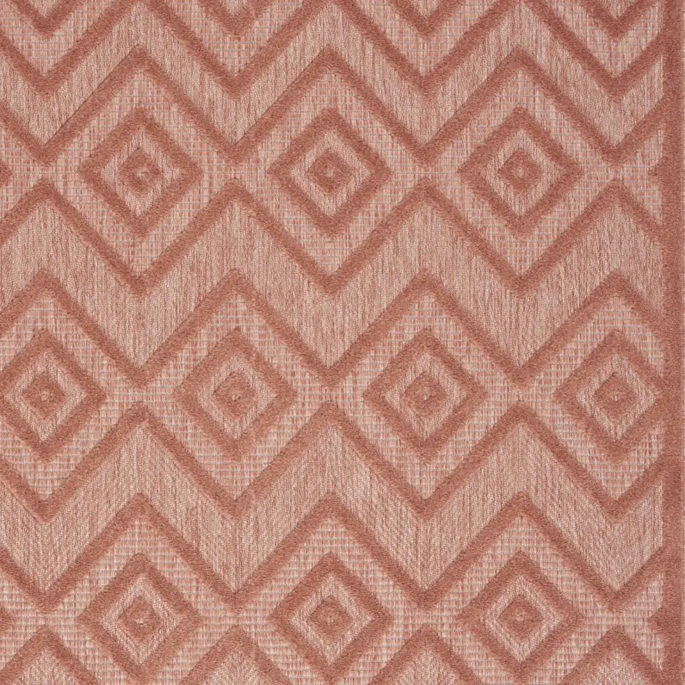 5' X 7' Coral Orange Argyle Indoor Outdoor Area Rug - Homeroots - Flyclothing LLC