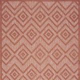 5' X 7' Coral Orange Argyle Indoor Outdoor Area Rug - Homeroots - Flyclothing LLC
