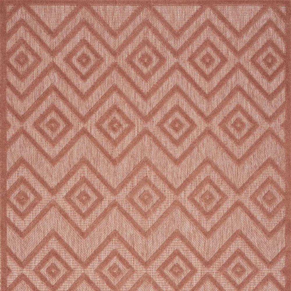 6' X 9' Coral Orange Argyle Indoor Outdoor Area Rug - Homeroots - Flyclothing LLC