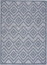 5' X 7' Denim Blue Argyle Indoor Outdoor Area Rug - Homeroots - Flyclothing LLC