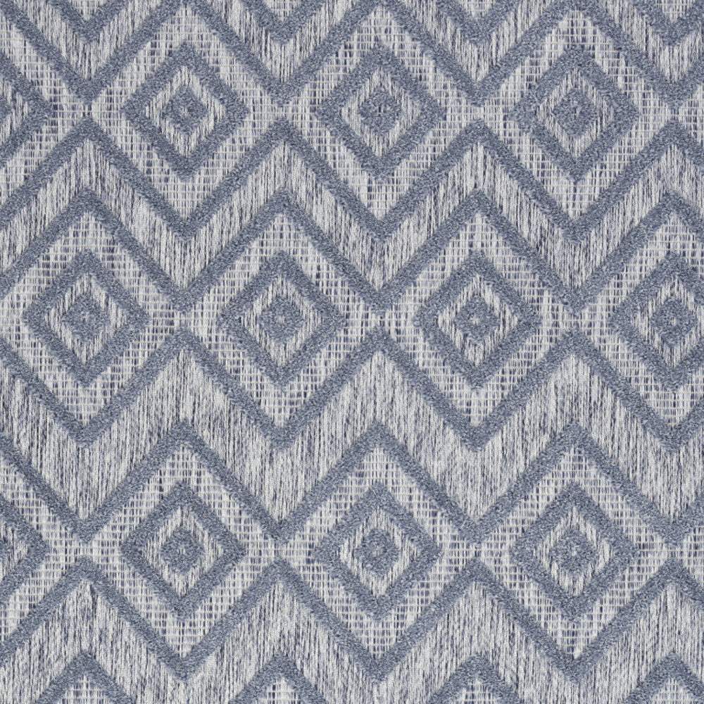 5' X 7' Denim Blue Argyle Indoor Outdoor Area Rug - Homeroots - Flyclothing LLC