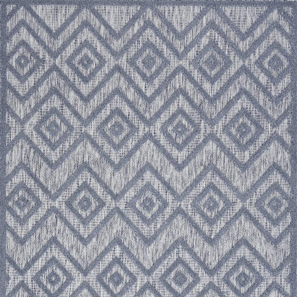 6' X 9' Denim Blue Argyle Indoor Outdoor Area Rug - Homeroots - Flyclothing LLC