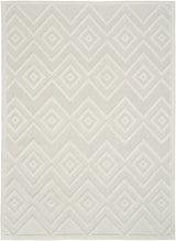 6' X 9' Ivory And White Argyle Indoor Outdoor Area Rug - Homeroots - Flyclothing LLC