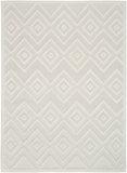6' X 9' Ivory And White Argyle Indoor Outdoor Area Rug