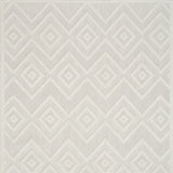 6' X 9' Ivory And White Argyle Indoor Outdoor Area Rug