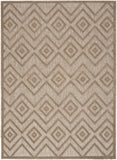 5' X 7' Natural Beige Argyle Indoor Outdoor Area Rug