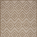 5' X 7' Natural Beige Argyle Indoor Outdoor Area Rug