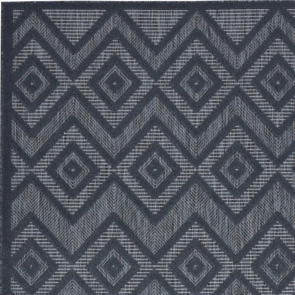 5' X 7' Navy Blue Argyle Indoor Outdoor Area Rug - Homeroots - Flyclothing LLC