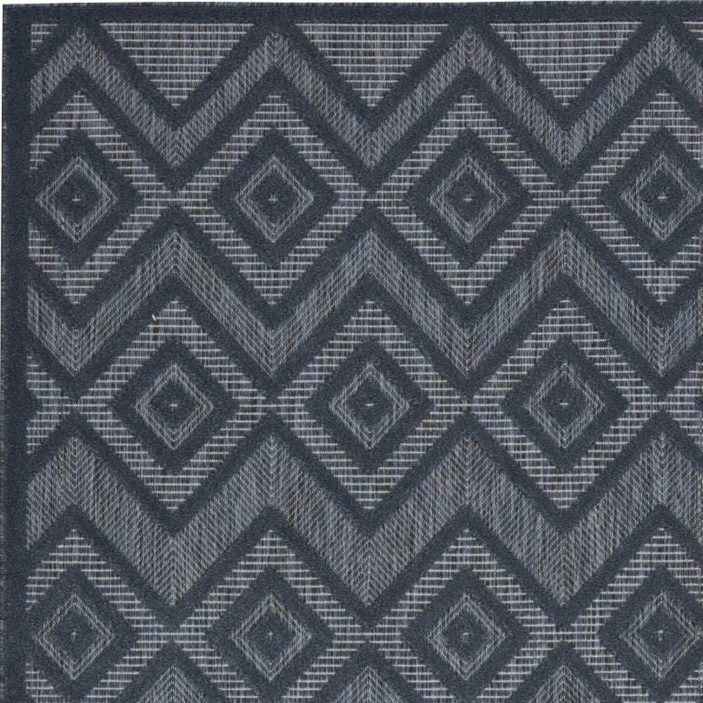 5' X 7' Navy Blue Argyle Indoor Outdoor Area Rug - Homeroots - Flyclothing LLC