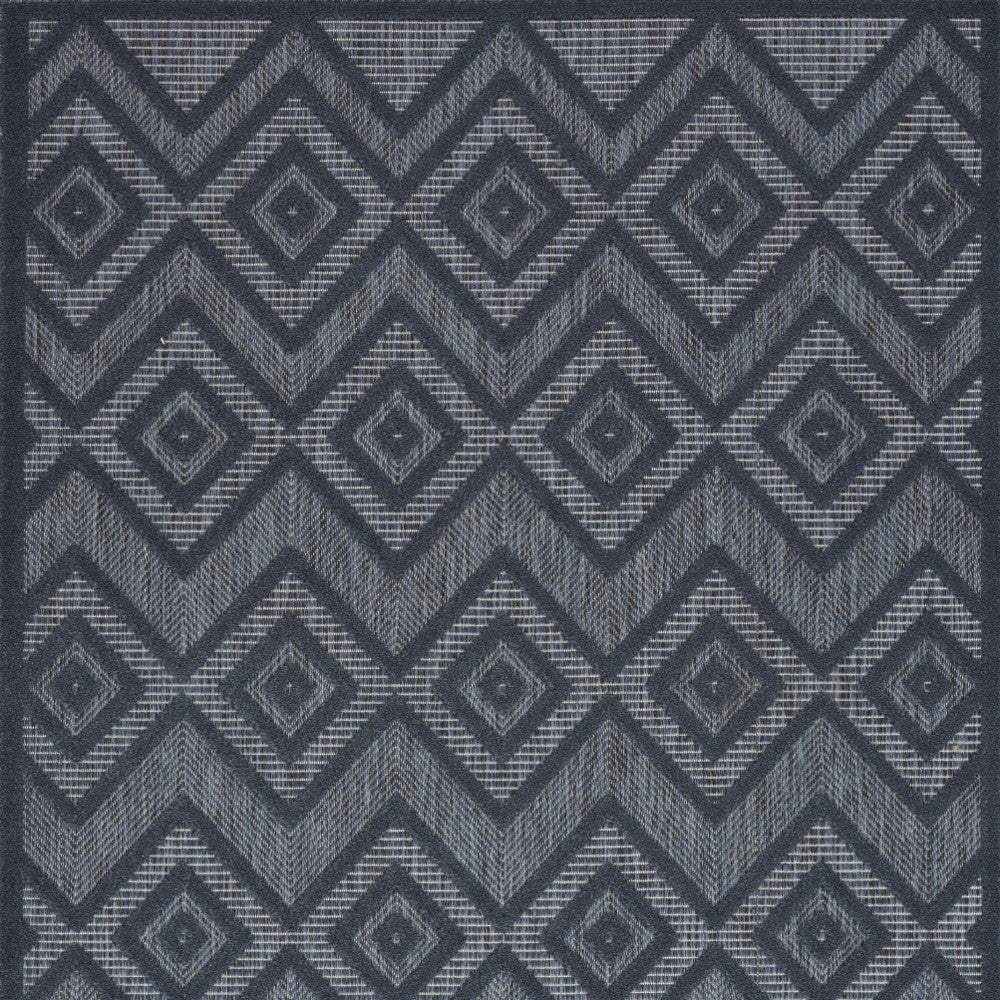 5' X 7' Navy Blue Argyle Indoor Outdoor Area Rug - Homeroots - Flyclothing LLC