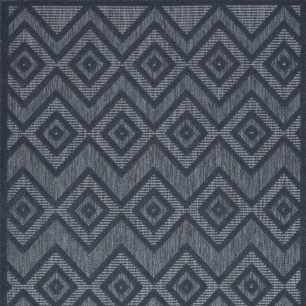 6' X 9' Navy Blue Argyle Indoor Outdoor Area Rug - Homeroots - Flyclothing LLC