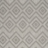 6' X 9' Silver Grey Argyle Indoor Outdoor Area Rug
