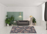 8' X 10' Charcoal Floral Distressed Washable Area Rug - Homeroots - Flyclothing LLC
