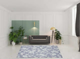 8' X 10' Grey Floral Distressed Washable Area Rug - Homeroots - Flyclothing LLC