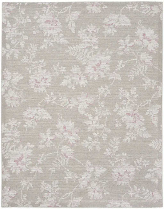 8' X 10' Natural Floral Distressed Washable Area Rug - Homeroots - Flyclothing LLC