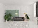 8' X 10' Natural Floral Distressed Washable Area Rug - Homeroots - Flyclothing LLC